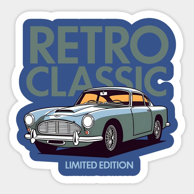 Retro Classic DB5 Sticker by Quotee